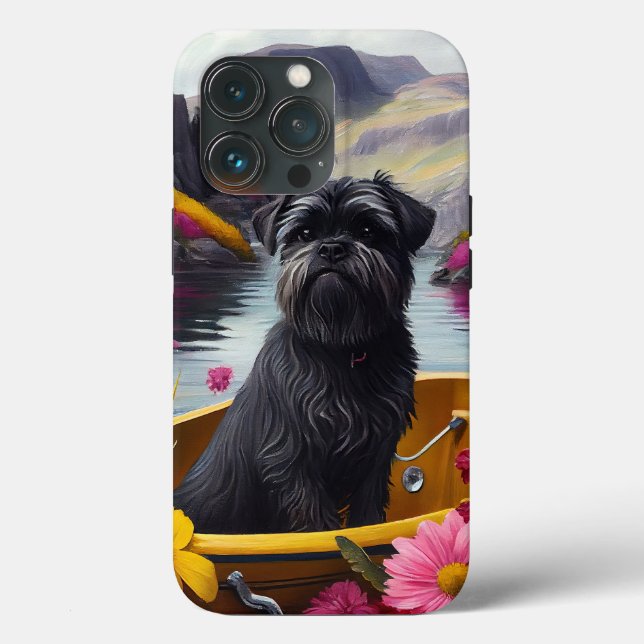 Cachorro Affenpinscher sobre um remo: Uma aventura (Verso)