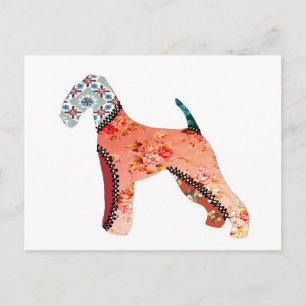 Cachorro Airedale Terrier Patchwork Cartão Postal