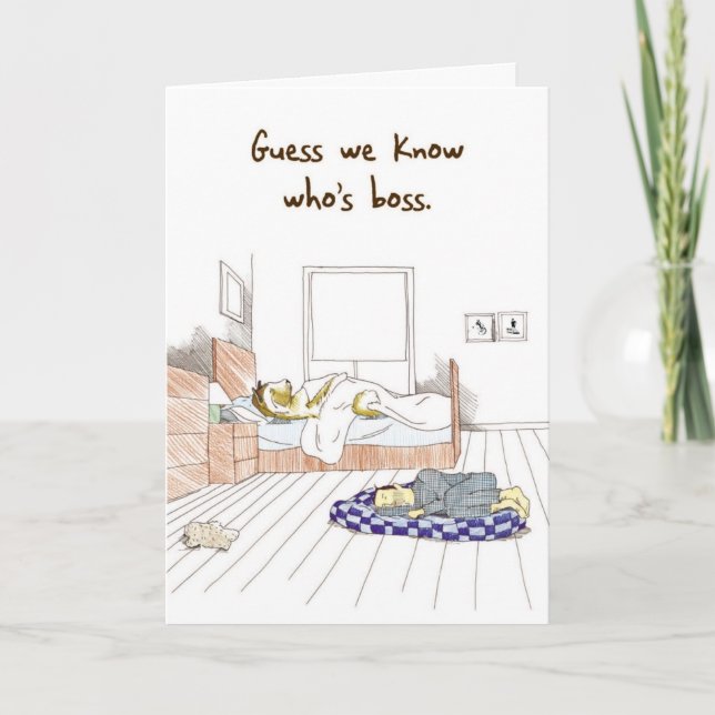 Cachorro Akita Bossy - Cartão de Dia do Chefe Engr (Frente)