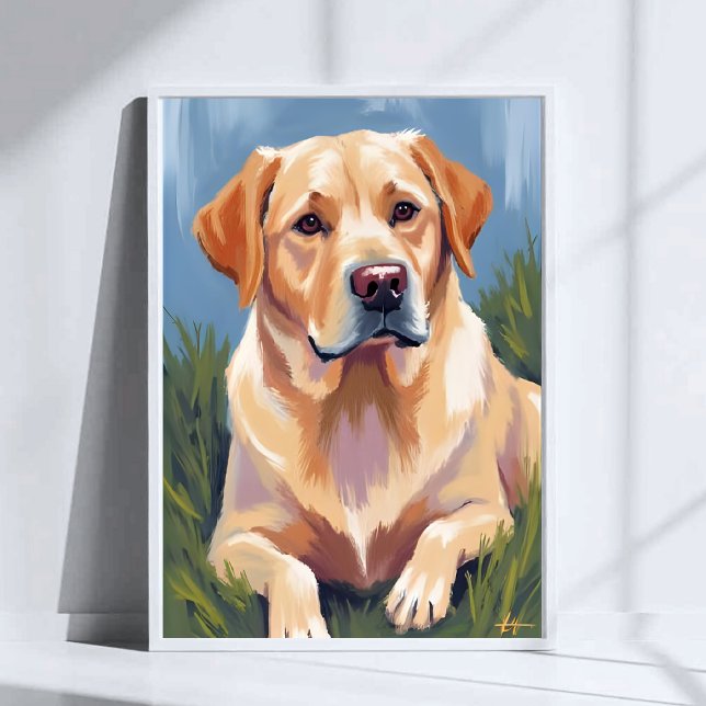 Cachorro Amarelo Pet Pintura Poster (Criador carregado)