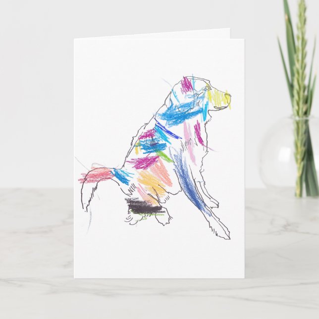 Cachorro Arco-íris Feliz Aniversário ! Cartão (Frente)