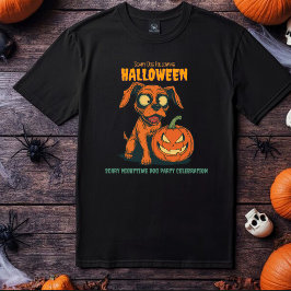 Cachorro Assustador Seguindo t-shirt de Halloween,