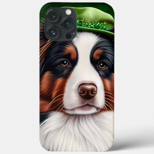 Cachorro Australian Shepherd vestido para o Dia de