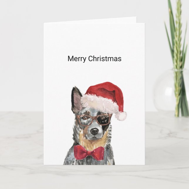 Cachorro Australiano, Cartão de Natal Azul Heeler (Frente)