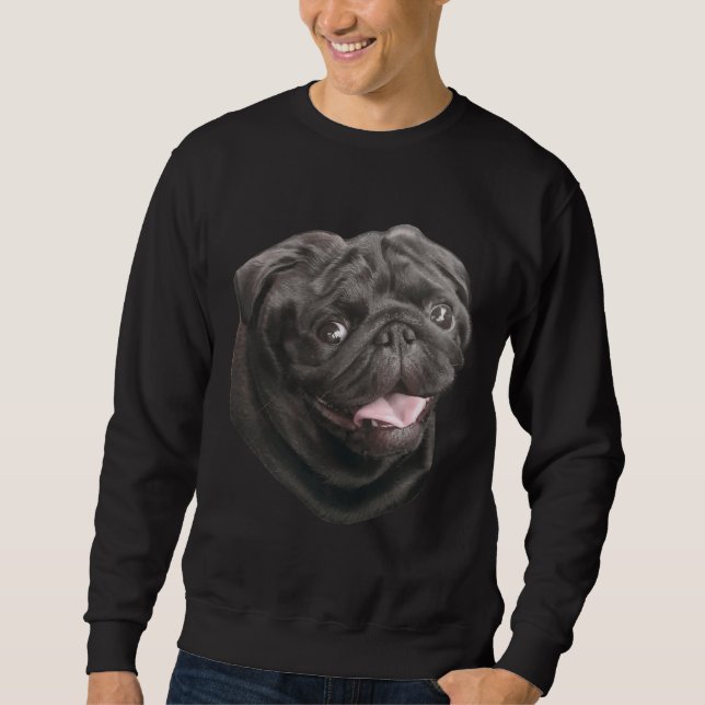 Cachorro Black Pug amante da camisa Clássica engra (Frente)