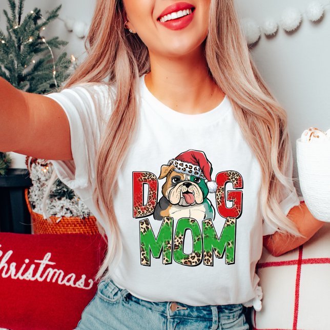 Cachorro Bonito Mãe Camisa de Natal de Mulher (Criador carregado)