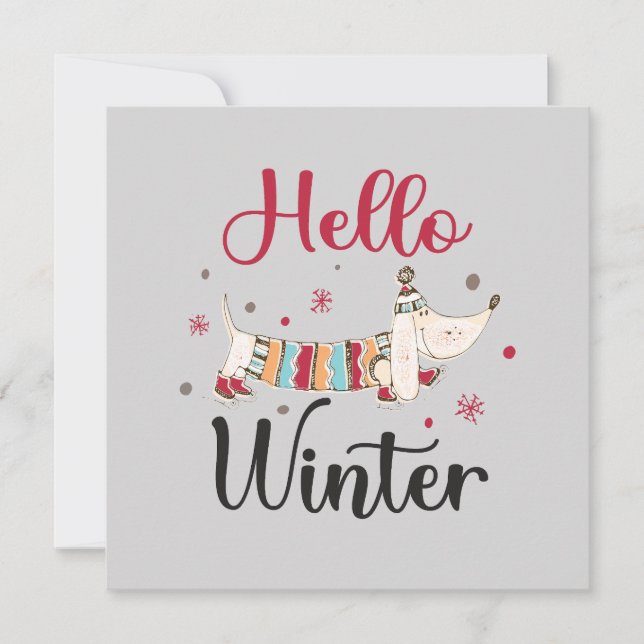 Cachorro Bonito Olá Inverno (Frente)