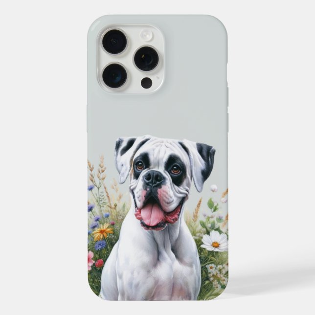 Cachorro Boxer e Flores Silvestres (Verso)