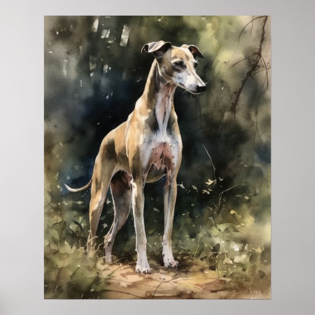 Cachorro-branco Impressão Poster (Frente)