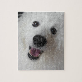 Cachorro branco sorrindo quebra-cabeça