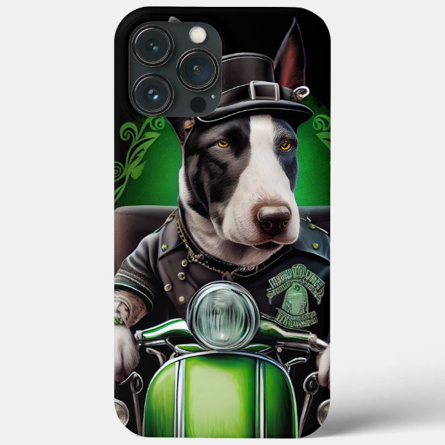 Cachorro Bull Terrier Dirigindo Bicicleta Dia de S (Verso)