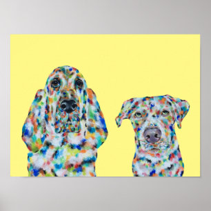 Cachorro Cachorro e Labrador Art Poster