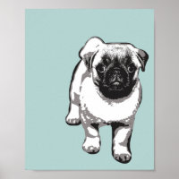 Cachorro Cachorro Moderno Poster de Arte Verde Pre