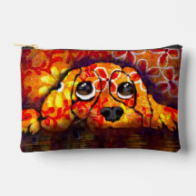 Cachorro Cachorro Olhos Whimsg Abstrato Floral Lar