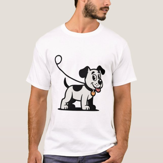 Cachorro Caminhando Camisa Amiga - Cachorro Casual (Frente)