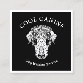 Cachorro Caminhando Legal Cartão de visita branco