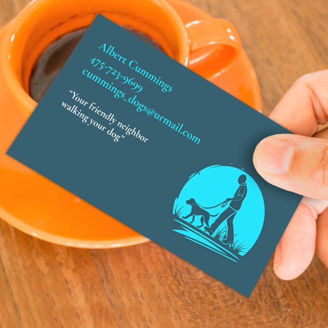Cachorro Caminhando Pet Sentado Cartão de visita (Criador carregado)