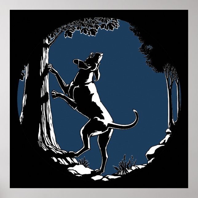Cachorro Cão Poster caça Impressões de Arte Cão (Frente)