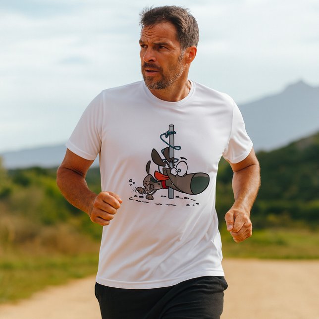 Cachorro Cartoon Tangido em Torno do Polo com Lash (Criador carregado)