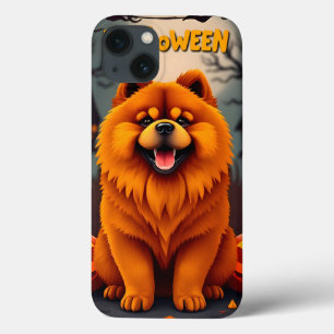 Cachorro Charmoso Chow Chow Celebrando o Halloween