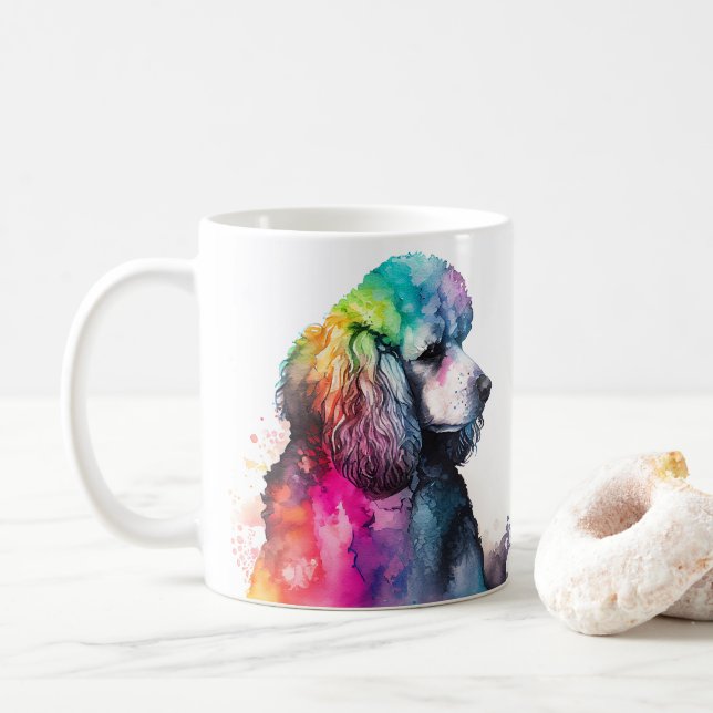 Cachorro Colorido Cachorro Pet Coffee Mug, Xícara (Com Donut)