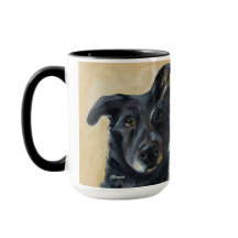 Cachorro com Orelha Caída | Caneca Duas Cores, 15 