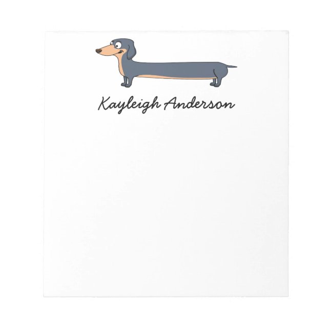 Cachorro Comprido - Bloco de Notas Dachshund 5.5"  (Frente)