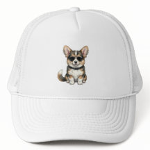 Cachorro Corgi Punk de Óculos de Sol e Boné - Arte