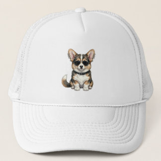 Cachorro Corgi Punk de Óculos de Sol e Boné - Arte