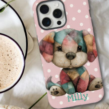 Cachorro Cortado | Bolinhas rosa personalizada