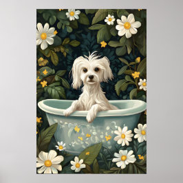 Cachorro Crestudo Chinês no Poster de Banheira, Ca