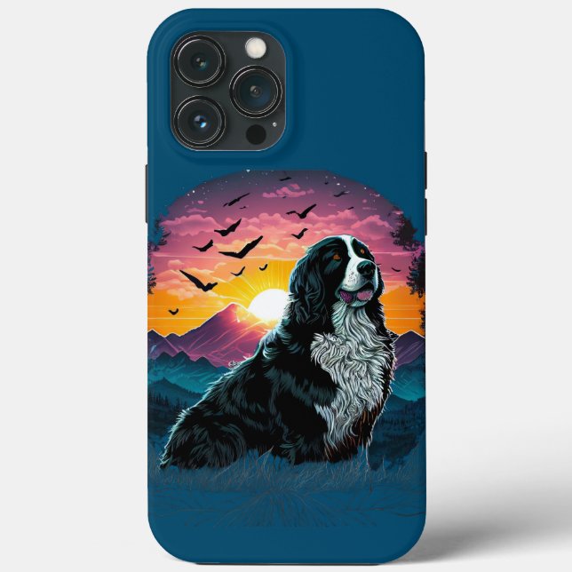 Cachorro da Montanha Bernese com Vista de Montanha (Verso)