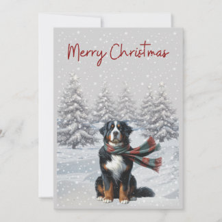 Cachorro da Montanha Bernese no cartão de Natal da