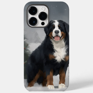 Cachorro da Montanha Bernese no Natal da Neve