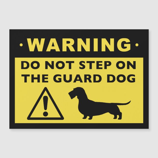 Cachorro Dachshund Guarda Engraçado Aviso (Frente)