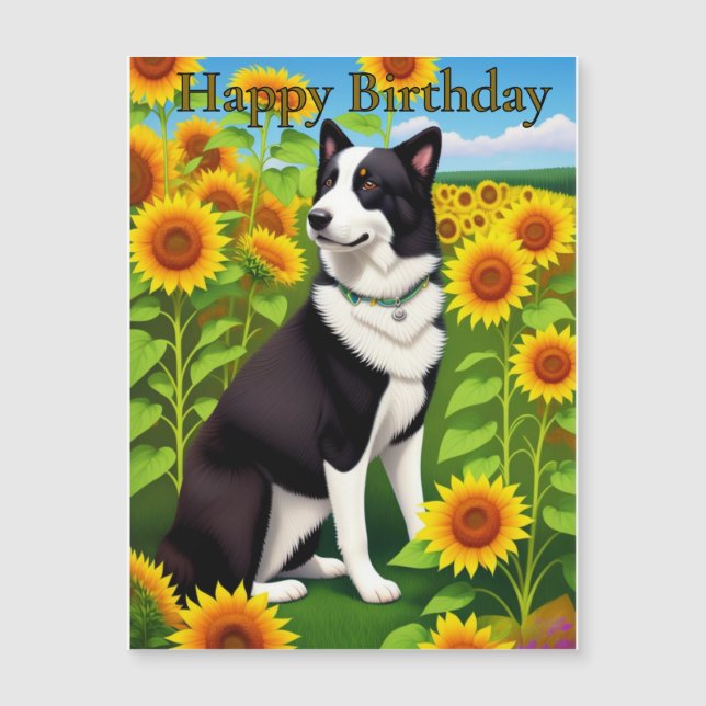 Cachorro de Aniversário com Girassol  (Frente)