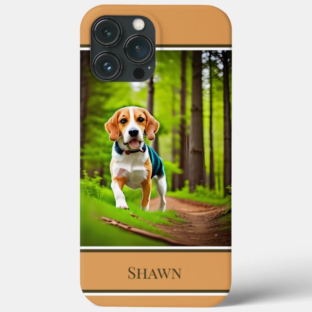 Cachorro de Beagle em Woods Rustic (Verso)