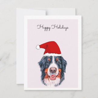 Cachorro de Bernese com Cartão de Papai Noel