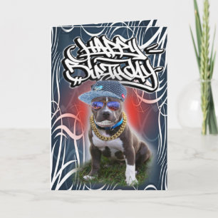 Cachorro de cartão de aniversário