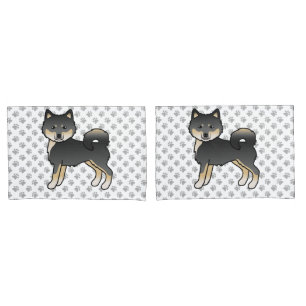 Cachorro De Cartoon Malamute Preto E Tan