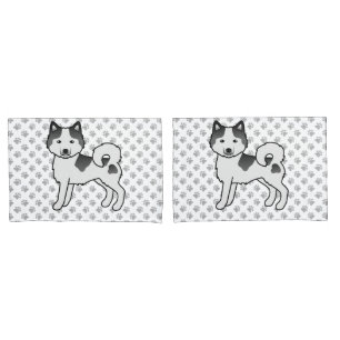 Cachorro de Cartoon Malamute Preto Piebald Alaskan