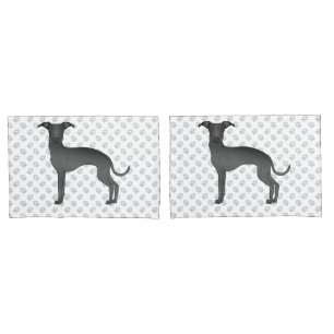 Cachorro de desenho animado italiano cinza com pat