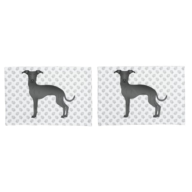 Cachorro de desenho animado italiano cinza com pat (Frente - conjunto)