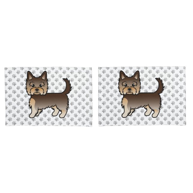 Cachorro de desenho animado Yorkshire Terrier de c (Frente - conjunto)