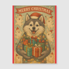 "Cachorro de Natal" Cartão Magnético