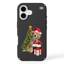 Cachorro de Natal Com Árvore Fofo