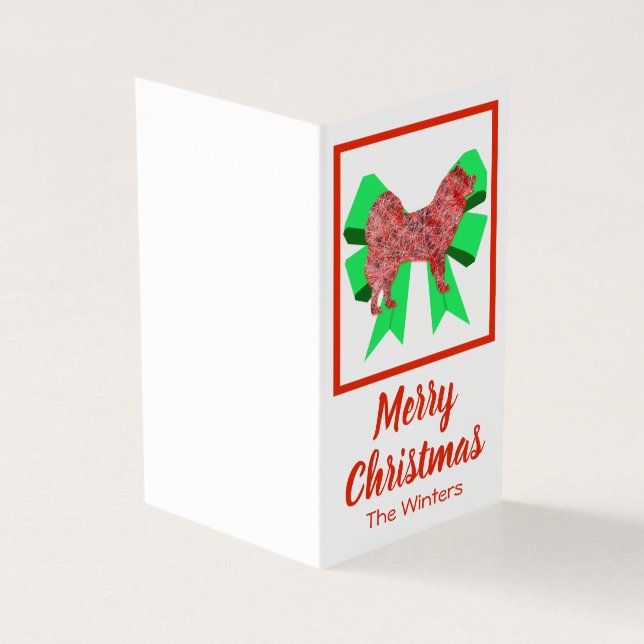 Cachorro de Natal Samoado e Etiqueta de Presente d (Exterior)