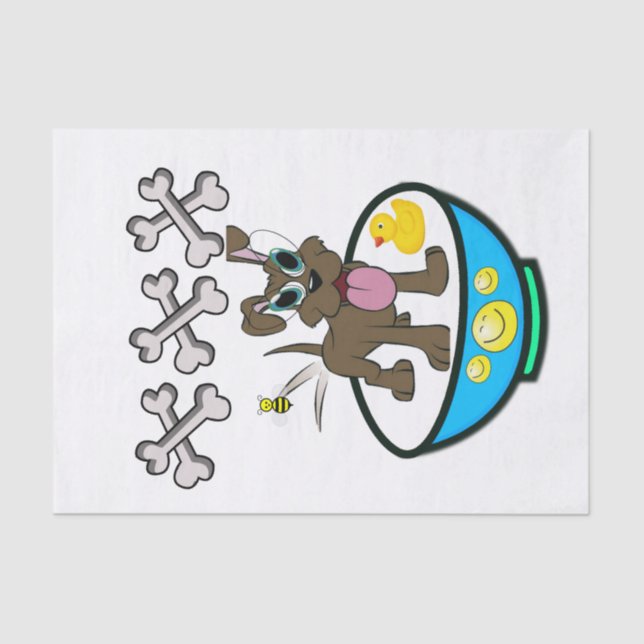 Cachorro de Papel Tecido Patos Amarelos Tempo de B (Frente )