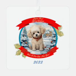 Cachorro de Poodle de Natal