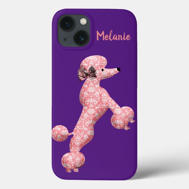 Cachorro de Poodle Rosa Personalizado (Verso)